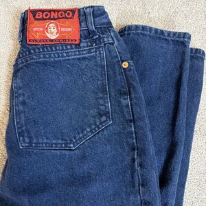 Vintage Bongo High Rise Mom Jeans Tapered Leg Dark Wash Size 11 USA Denim 90's
